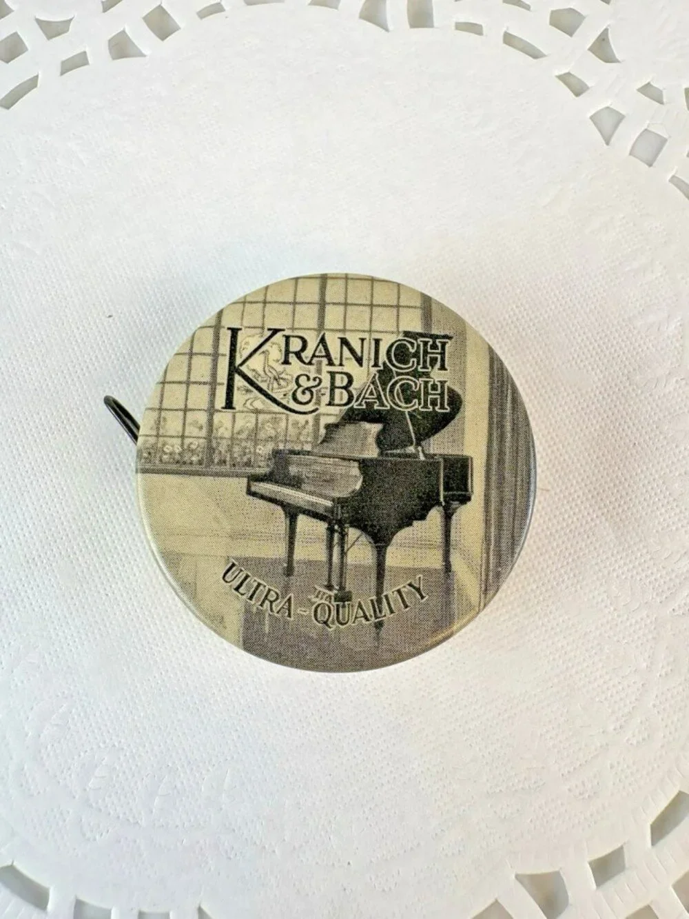Antique Kranich & Bach Grandette Piano Celluloid Advertising Tape Measure